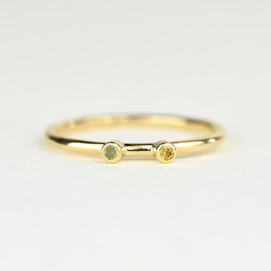 Andromeda Gold Two Birthstone Stacker Ring
