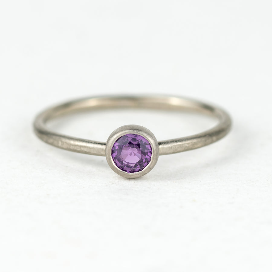 Chamaeleon - Purple Sapphire and Blue Diamond 18ct White Gold Stacking Ring Set
