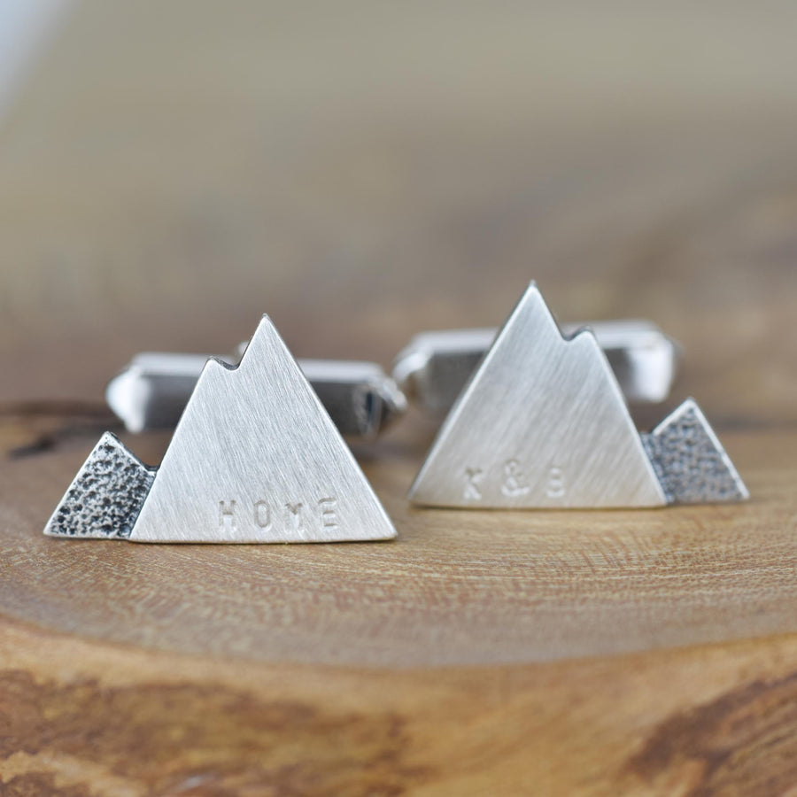 Contour Personalised Silver Mountain Cufflinks