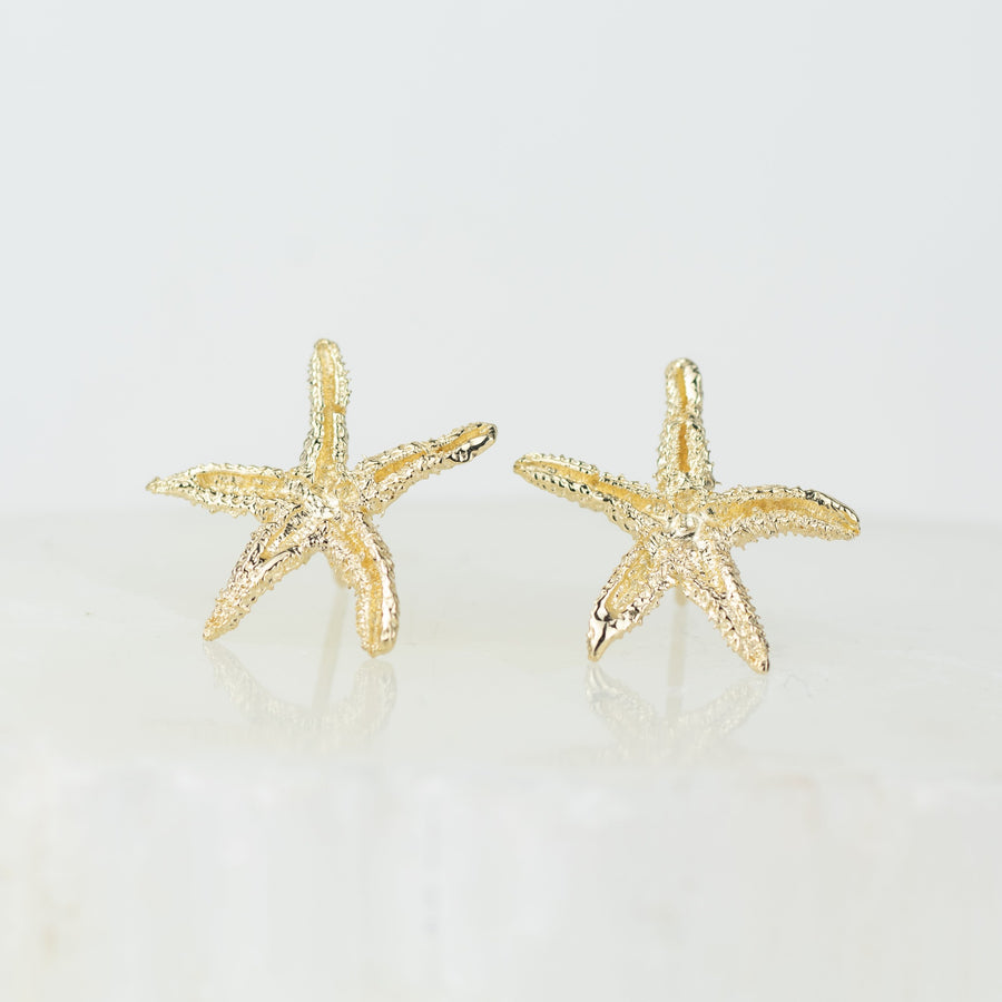 Gold Small Starfish Studs