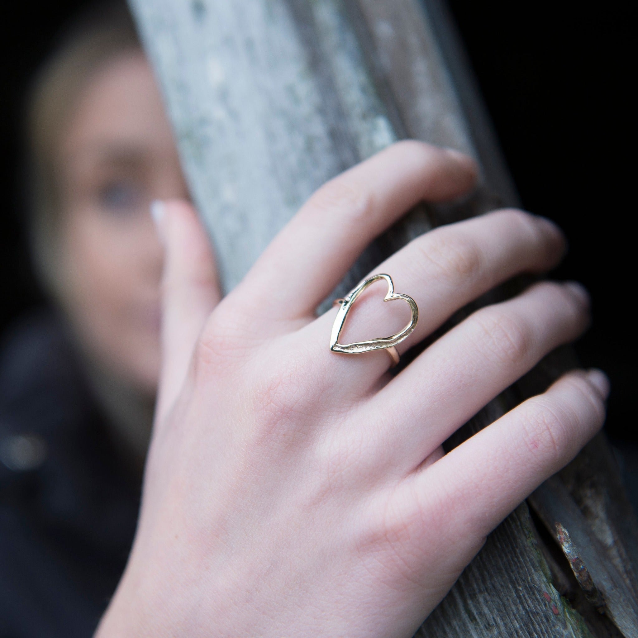 Large Gold Open Heart Ring – Alison Moore Designs