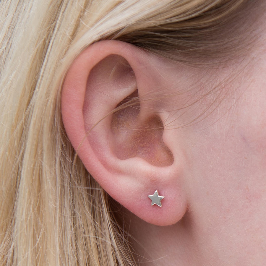 Lunar Gold Moon And Star Studs