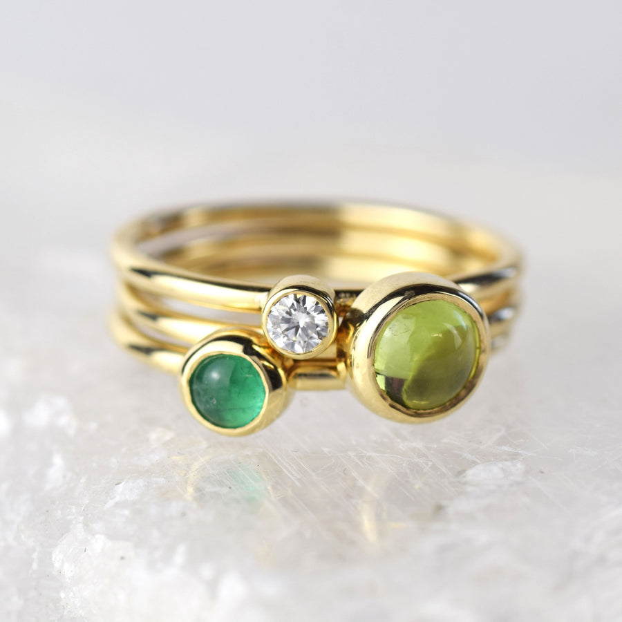 4mm Emerald Gold Stacking Ring