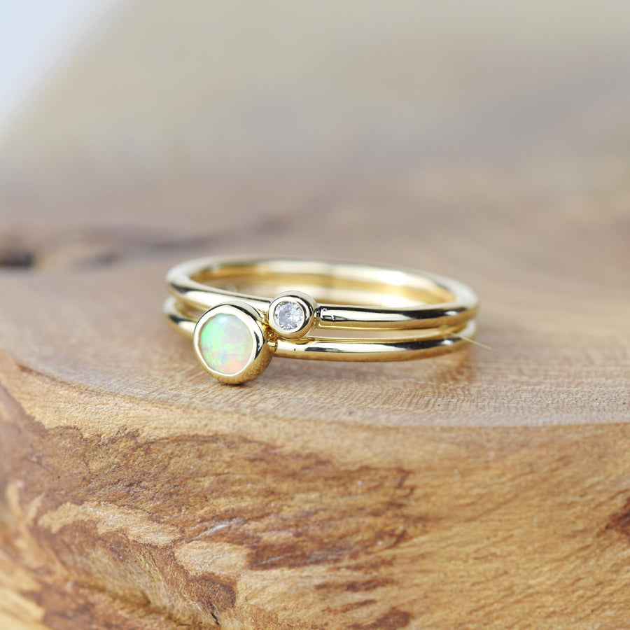 Opal Gold Stacking Ring