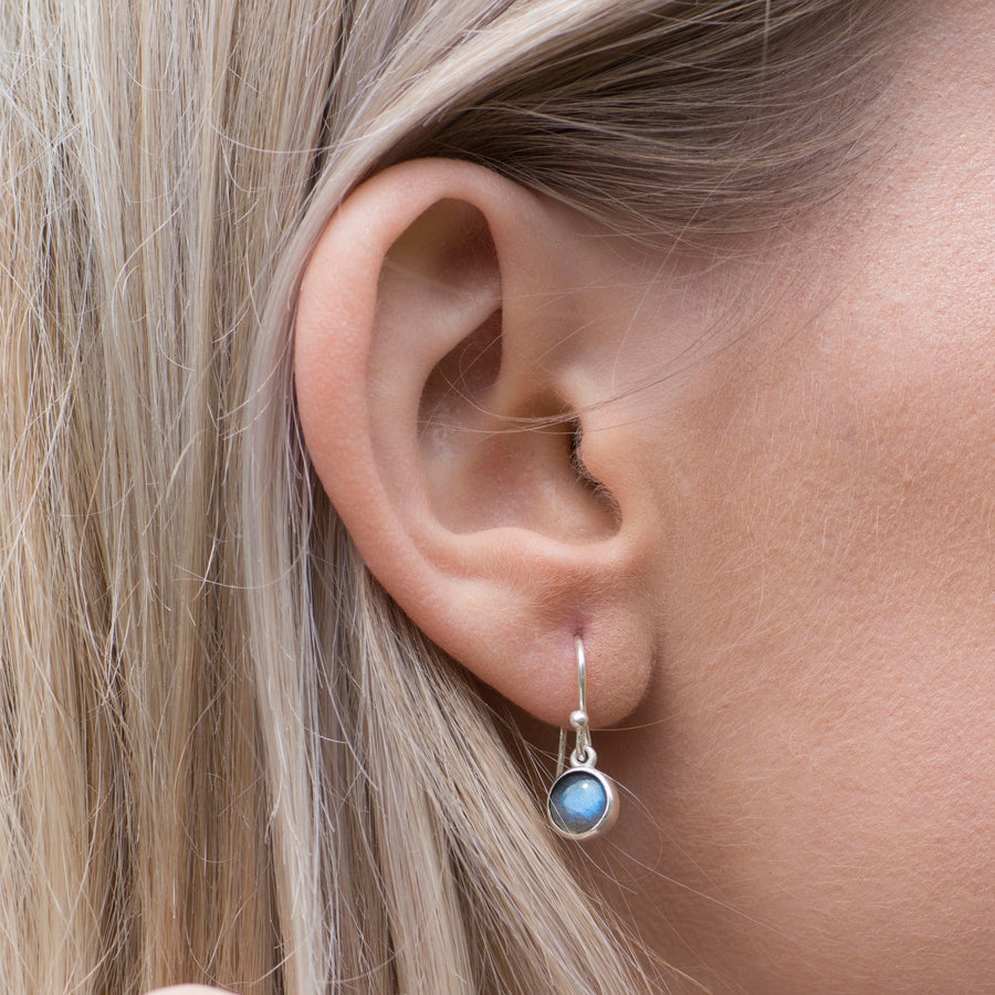 Gemstone Hook Earrings - Labradorite