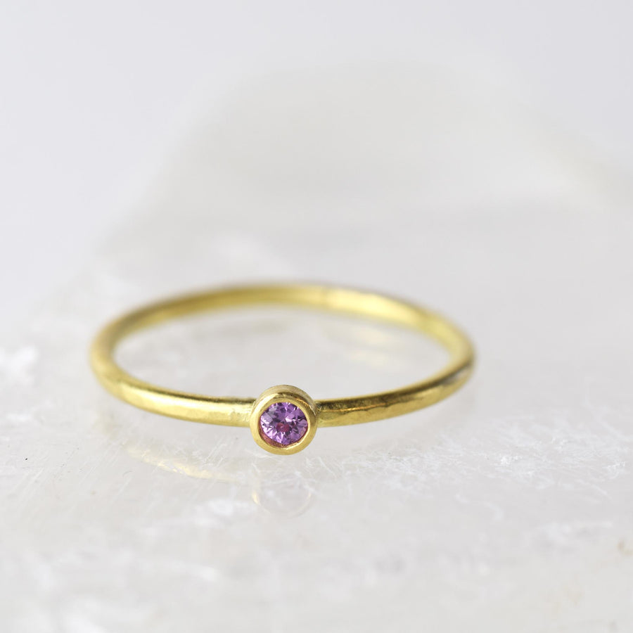 Chamaeleon - Purple Sapphire and Blue Diamond 18ct Gold Stacking Ring Set