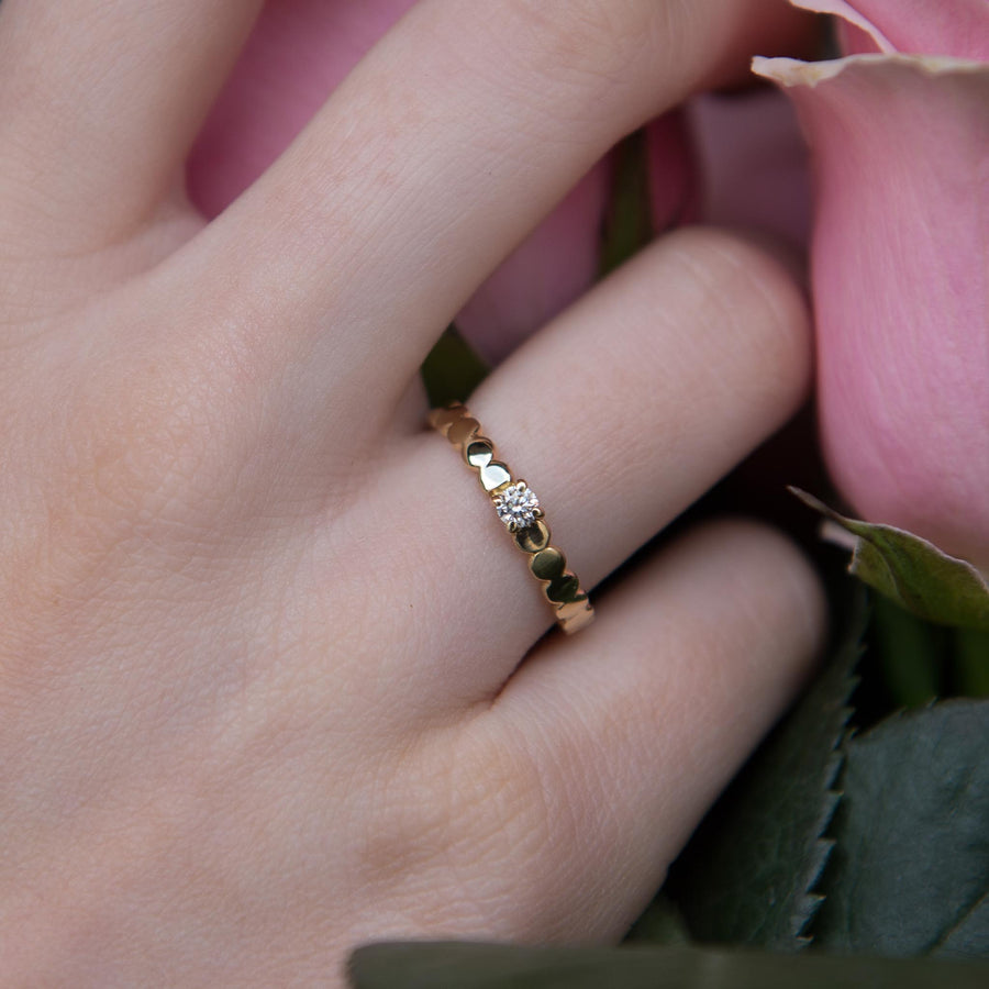 Diamond Pebble Engagement  Ring