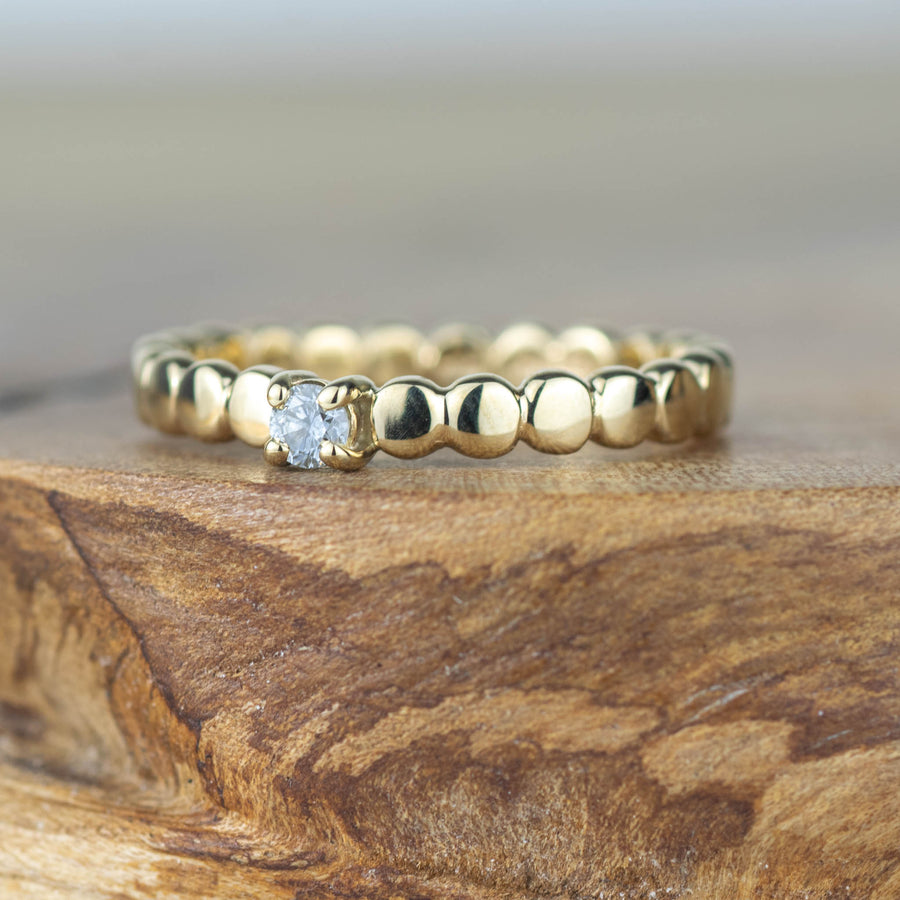 Diamond Pebble Engagement  Ring