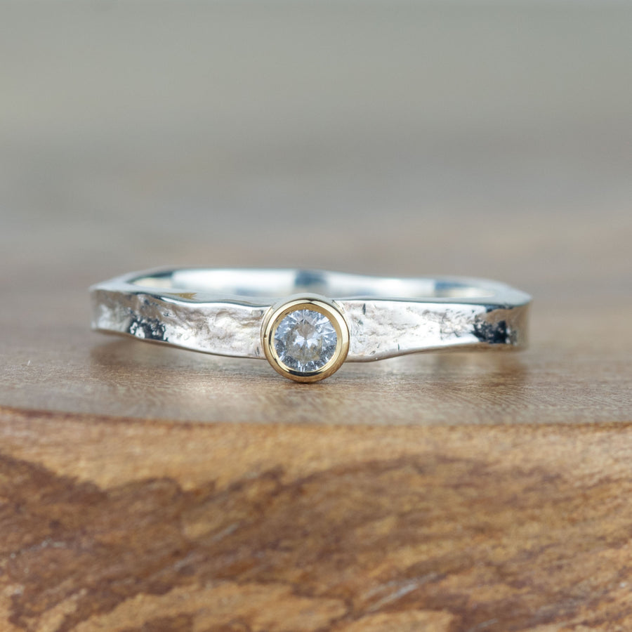 Tess - White Sapphire April Birthstone Ring