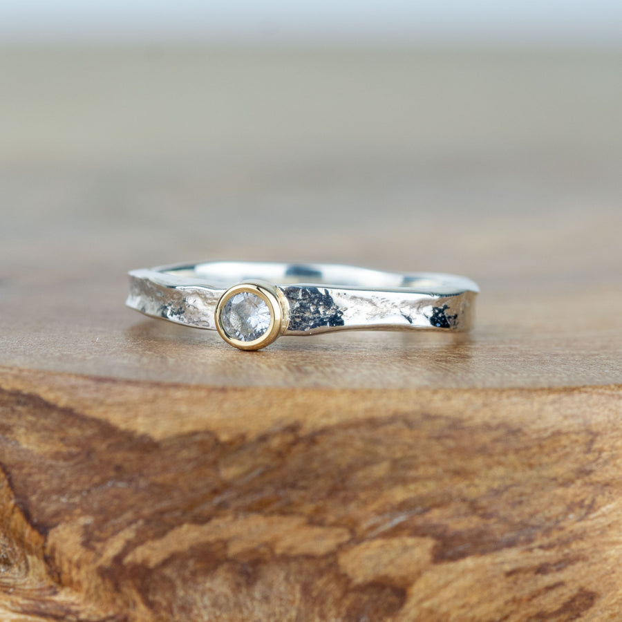 Tess - White Sapphire April Birthstone Ring