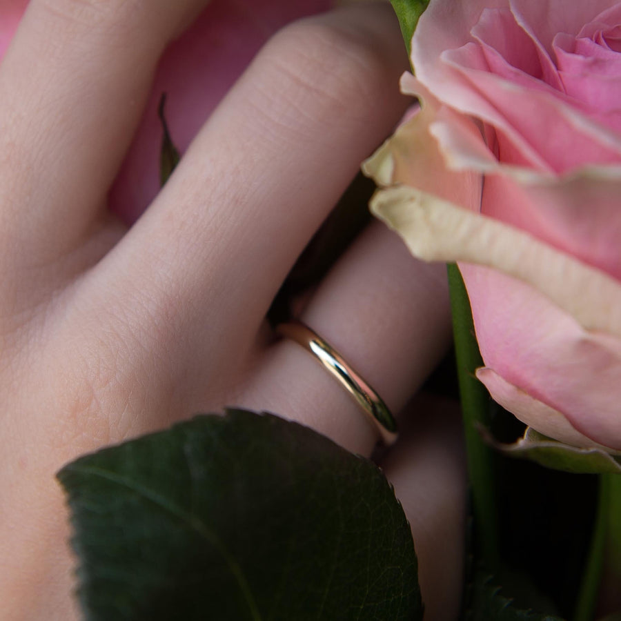Simple Organic 3mm Gold Wedding Ring