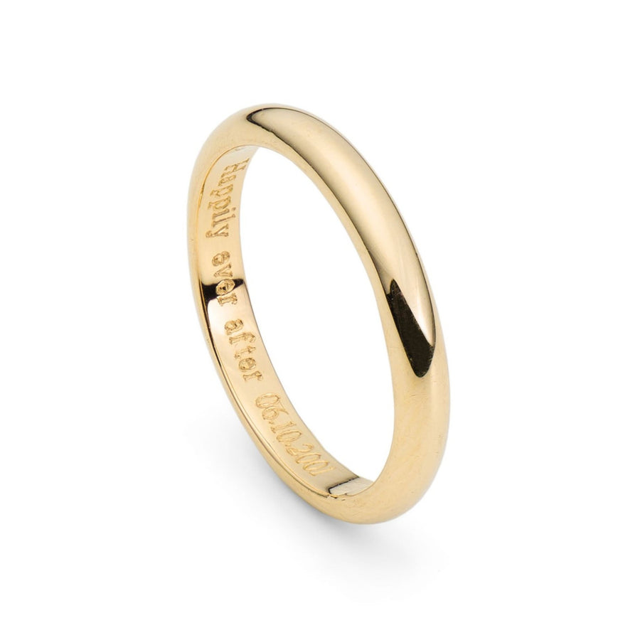 Simple Polished 3mm Gold Wedding Ring