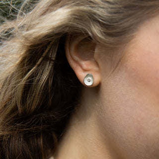Sea Buttons May Birthstone Silver Emerald Gemstone Studs