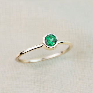 Emerald Andromeda Stacking Ring - May Birthstone in Sterling Silver or 9ct Yellow Gold