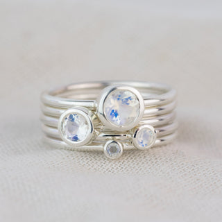 Artemis June Birthstone Stacking Ring Set with Moonstone