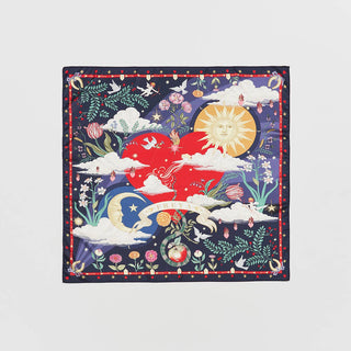 Navy Freya Narrative Square Scarf