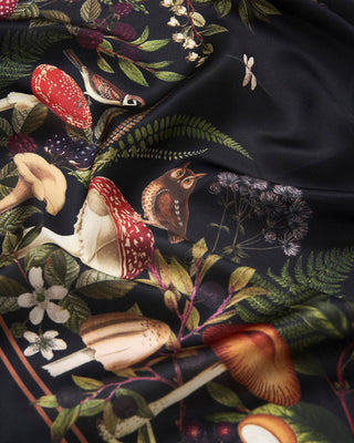 Orla Mushroom Small Square Scarf in Black