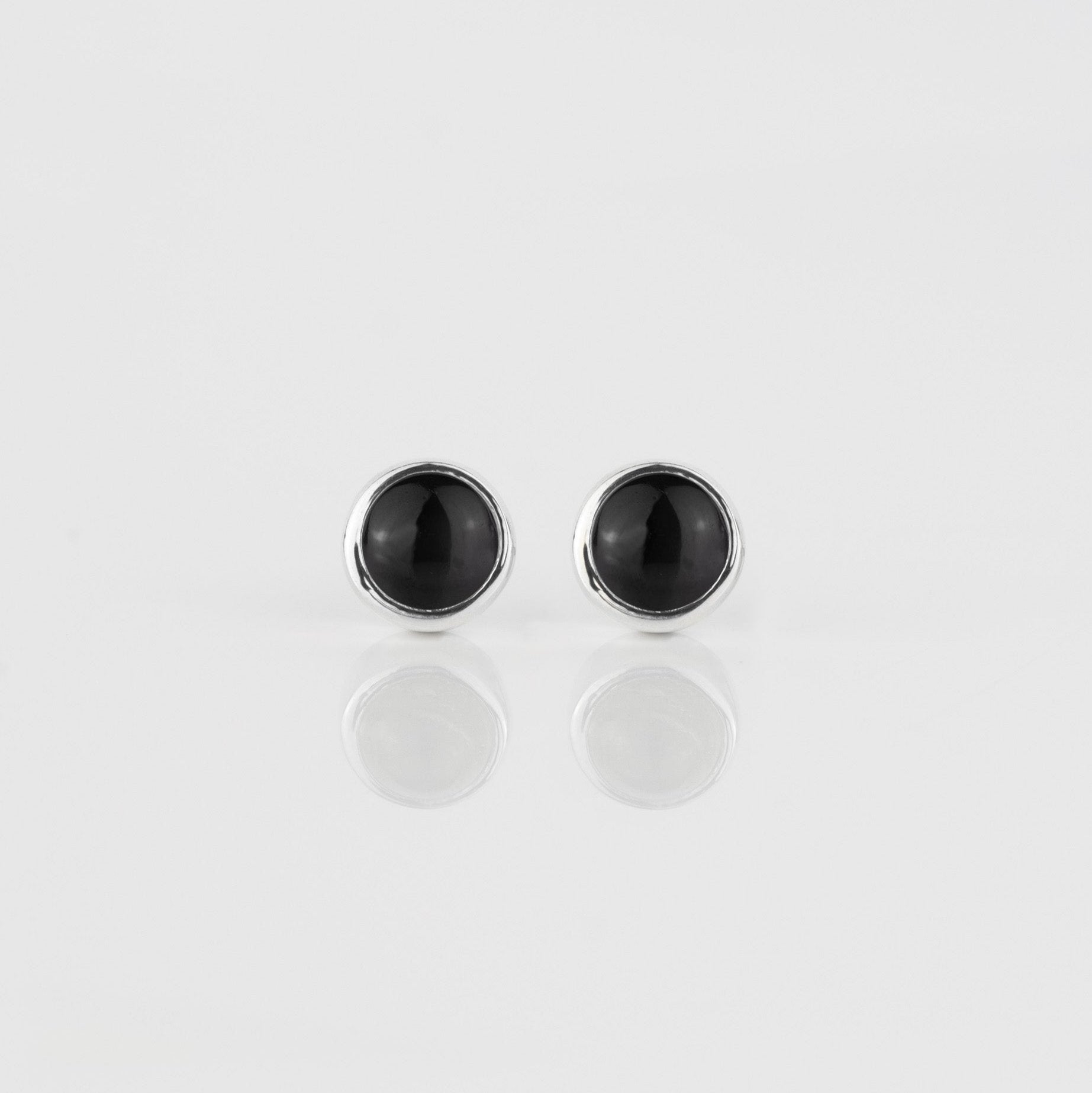 Black Onyx Studs, Sterling Silver Black Onyx Gemstone Stud Earrings, O – Its Ambra - Foto 2