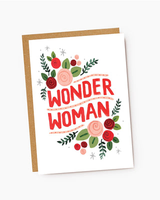 Wonder Woman Floral Card