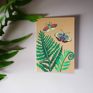 Fern & Moth Mini Greetings Card  