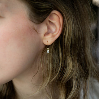 Alicia - Pear Ethical Diamond Gold Drop Earrings