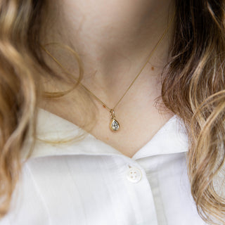 Alicia - Pear Ethical Diamond Gold Pendant