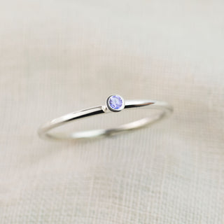 Aquarius - Sapphire, Diamond, Blue Topaz Silver and Gold Stacking Ring Set