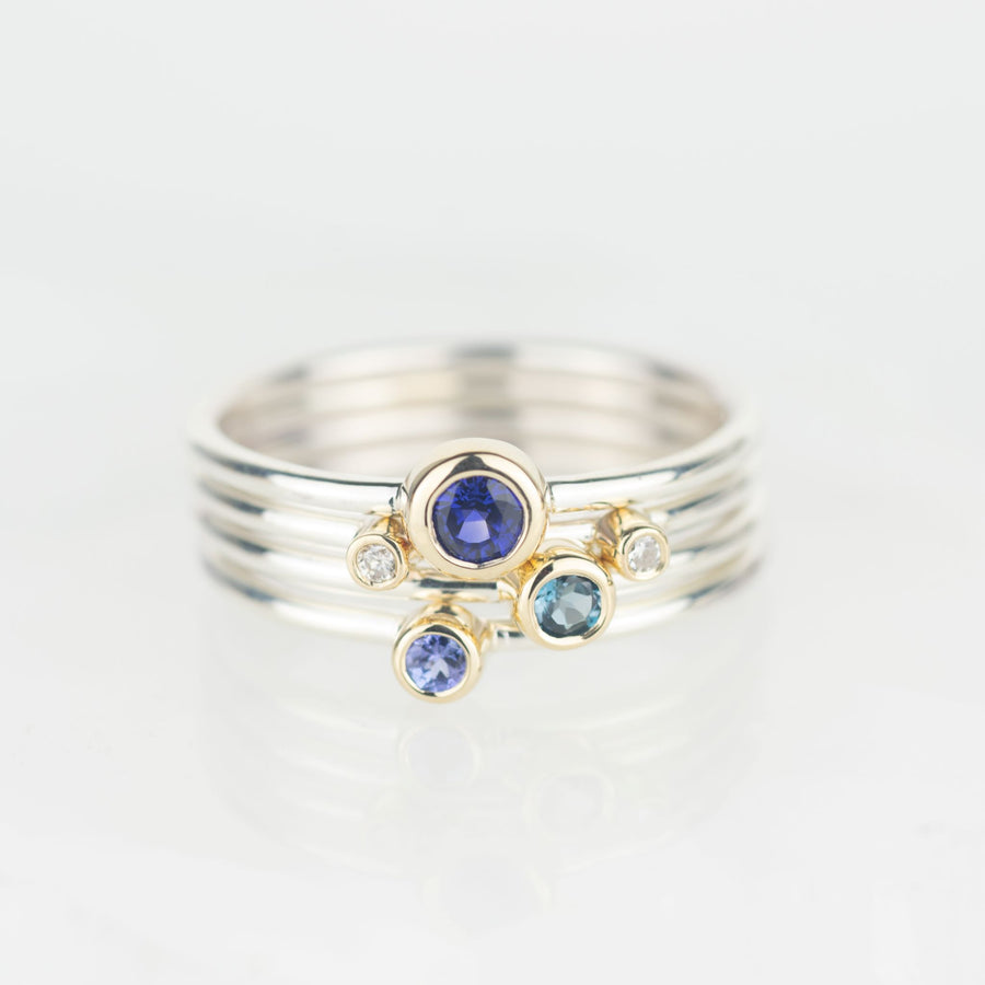 Andromeda - 4mm Blue Sapphire Ring