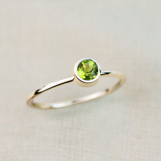 Peridot Andromeda Ring - August Birthstone in Sterling Silver or 9ct Yellow Gold