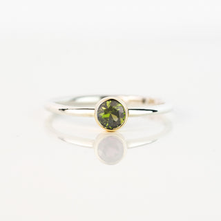 Green Tourmaline Andromeda Ring - October Birthstone in Sterling Silver or 9ct Yellow Gold