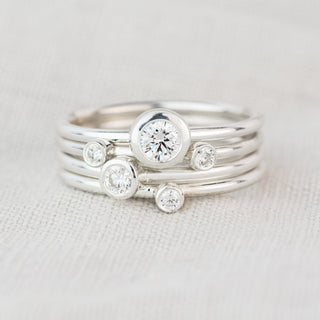 Night Sky Diamond April Birthstone Stacking Ring Set