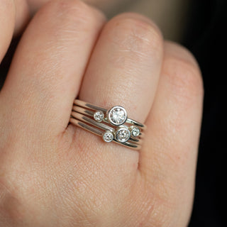 Night Sky Diamond April Birthstone Stacking Ring Set