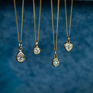 Bethan - Oval Ethical Diamond Gold Pendant
