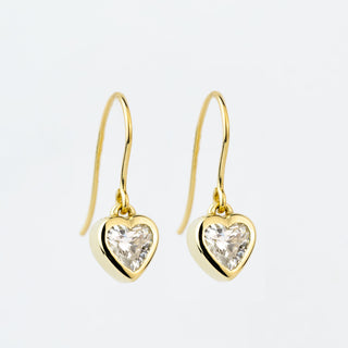 Diamond Heart Gold Andromeda Drop Earrings
