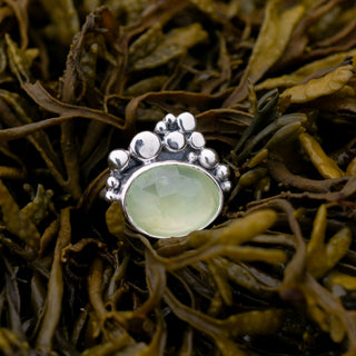 Prehnite Seafoam Silver Ring