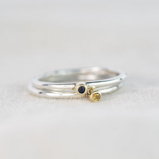 1.75mm Andromeda Gemstone Silver & Gold Stacking Ring