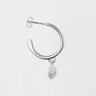 Silver Aquamarine Urchin Hoop Earrings