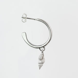 Silver Whelk Hoop Earrings