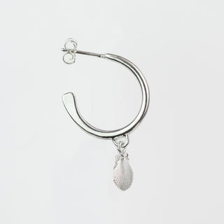 Mini Silver Scallop Shell Hoop Earrings