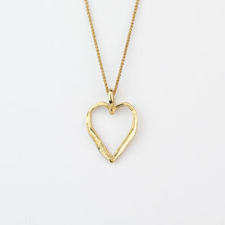 Solid Gold Open Heart Pendant