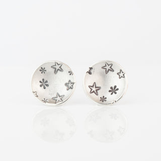 Silver Star Domed Studs