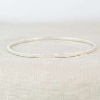 Simple Skinny Square Hammered Bangle