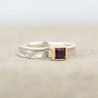Gretel - Rhodolite Garnet Square Storybook Ring