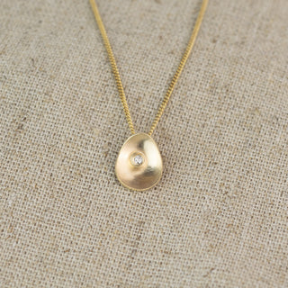 Sea Buttons April Birthstone Solid Gold Diamond Pendant