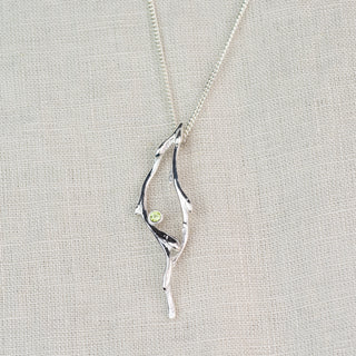 Entwined Beginnings Silver Peridot Pendant
