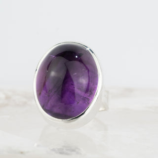No. 413 - Amethyst Oval One Of A Kind Ring - Size S 1/2