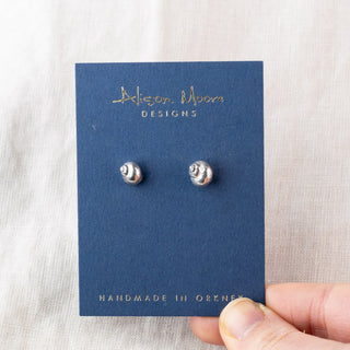 Mismatched Mini Silver Periwinkle Shell Stud Earrings