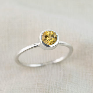 Helios - Citrine, Peridot and Pink Tourmaline Silver Stacking Ring Set
