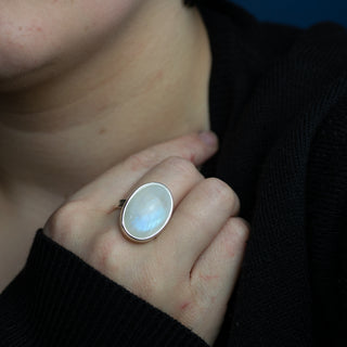 No. 768 - One Of A Kind Moonstone Storybook Ring - Size T