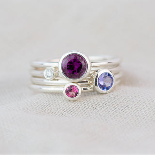 Pink Tourmaline Andromeda Ring - October Birthstone in Sterling Silver or 9ct Yellow Gold